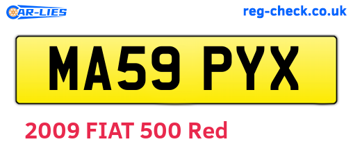 MA59PYX are the vehicle registration plates.