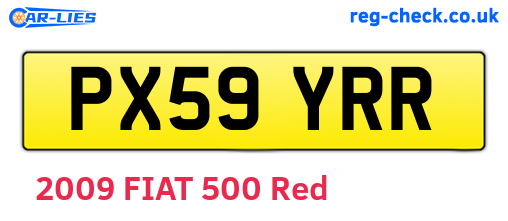 PX59YRR are the vehicle registration plates.
