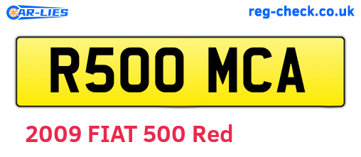 R500MCA are the vehicle registration plates.