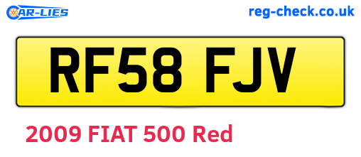 RF58FJV are the vehicle registration plates.