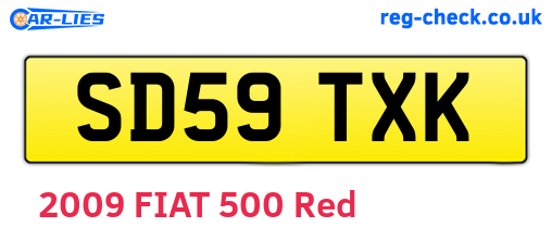 SD59TXK are the vehicle registration plates.