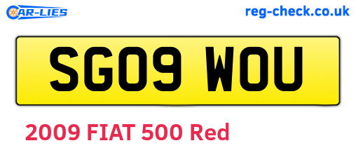 SG09WOU are the vehicle registration plates.