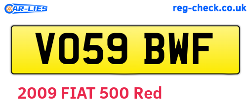 VO59BWF are the vehicle registration plates.