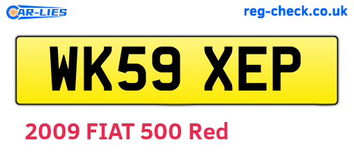 WK59XEP are the vehicle registration plates.