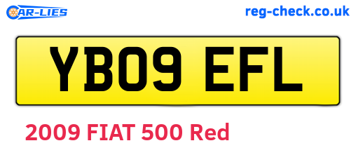 YB09EFL are the vehicle registration plates.
