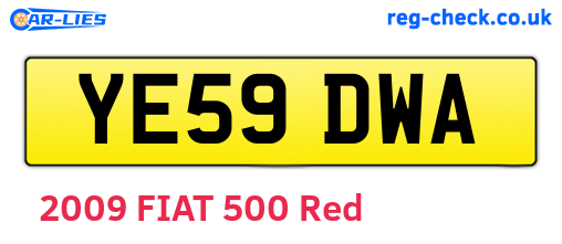 YE59DWA are the vehicle registration plates.