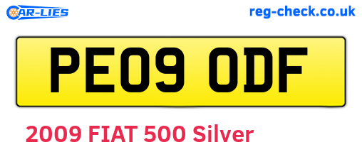 PE09ODF are the vehicle registration plates.