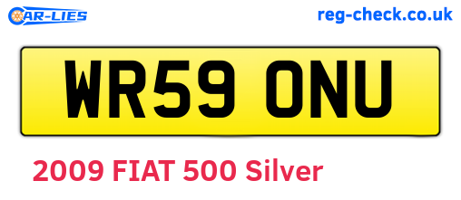 WR59ONU are the vehicle registration plates.