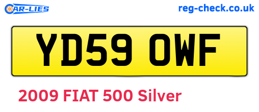 YD59OWF are the vehicle registration plates.