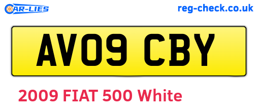 AV09CBY are the vehicle registration plates.