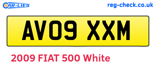 AV09XXM are the vehicle registration plates.