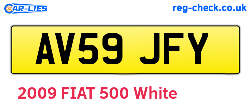 AV59JFY are the vehicle registration plates.