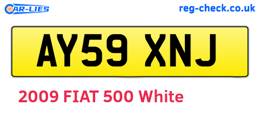 AY59XNJ are the vehicle registration plates.