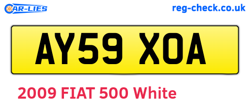 AY59XOA are the vehicle registration plates.