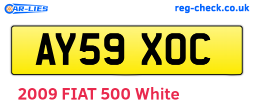 AY59XOC are the vehicle registration plates.