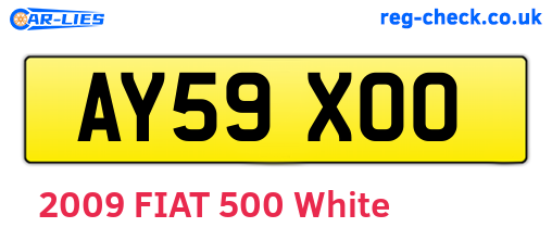 AY59XOO are the vehicle registration plates.