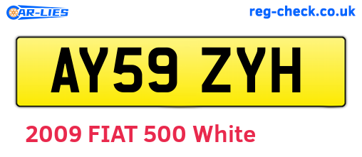 AY59ZYH are the vehicle registration plates.