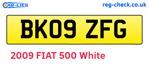 BK09ZFG are the vehicle registration plates.