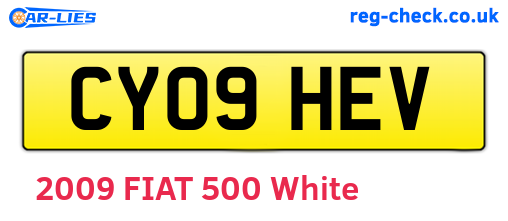 CY09HEV are the vehicle registration plates.