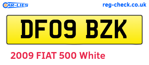 DF09BZK are the vehicle registration plates.