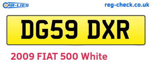DG59DXR are the vehicle registration plates.