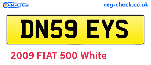 DN59EYS are the vehicle registration plates.