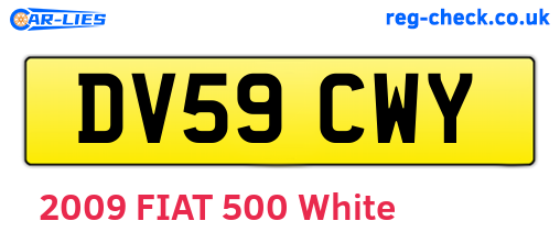 DV59CWY are the vehicle registration plates.