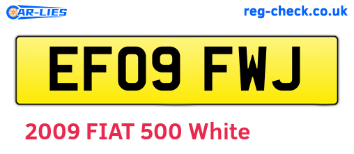 EF09FWJ are the vehicle registration plates.