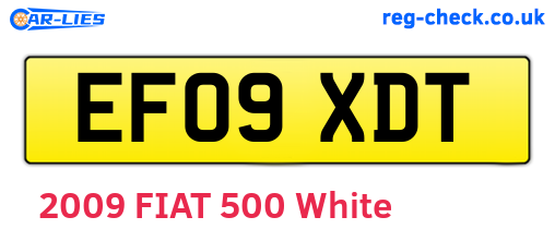 EF09XDT are the vehicle registration plates.