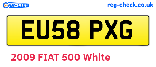 EU58PXG are the vehicle registration plates.