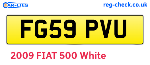 FG59PVU are the vehicle registration plates.