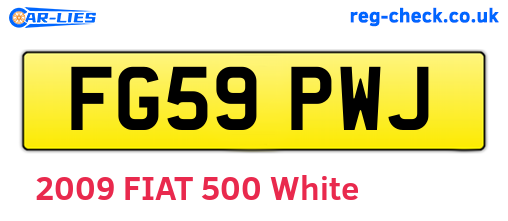 FG59PWJ are the vehicle registration plates.
