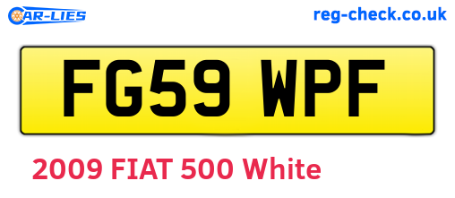 FG59WPF are the vehicle registration plates.