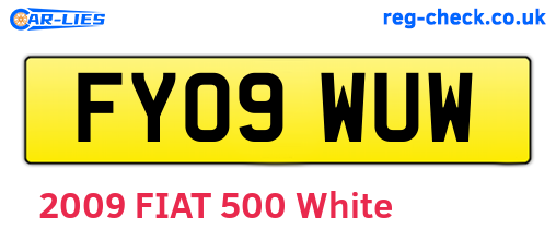 FY09WUW are the vehicle registration plates.
