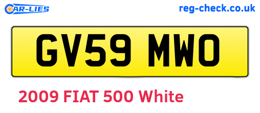 GV59MWO are the vehicle registration plates.