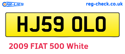 HJ59OLO are the vehicle registration plates.