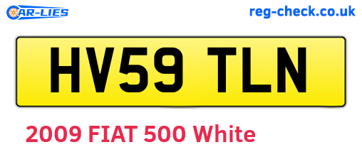 HV59TLN are the vehicle registration plates.