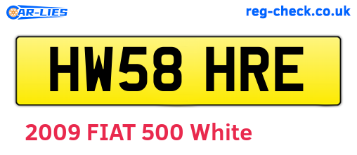 HW58HRE are the vehicle registration plates.