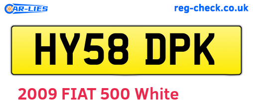 HY58DPK are the vehicle registration plates.