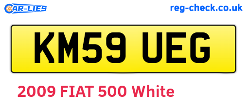 KM59UEG are the vehicle registration plates.