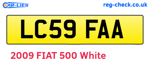 LC59FAA are the vehicle registration plates.