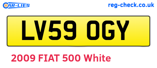 LV59OGY are the vehicle registration plates.