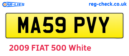 MA59PVY are the vehicle registration plates.