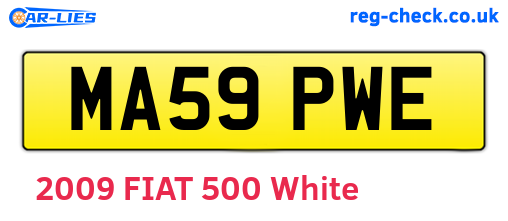 MA59PWE are the vehicle registration plates.
