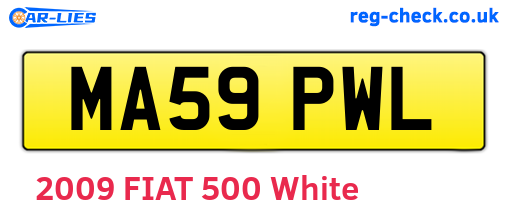 MA59PWL are the vehicle registration plates.