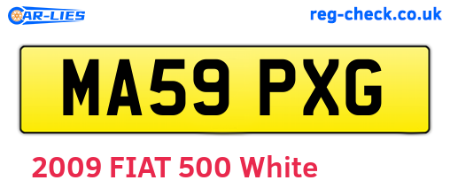 MA59PXG are the vehicle registration plates.