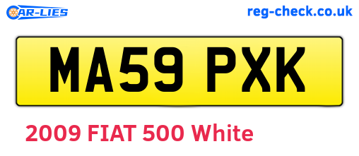 MA59PXK are the vehicle registration plates.