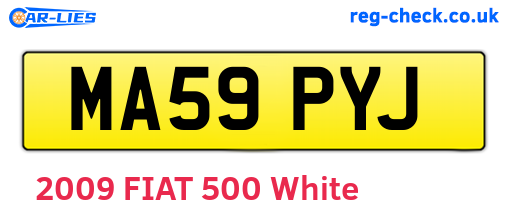 MA59PYJ are the vehicle registration plates.