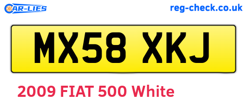 MX58XKJ are the vehicle registration plates.