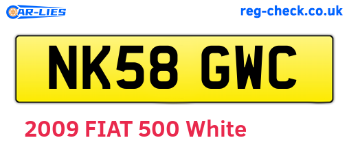 NK58GWC are the vehicle registration plates.